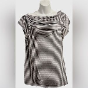 Deletta grey and white striped top from Anthropologie